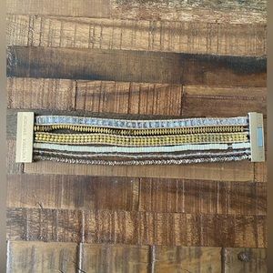 Victoria Emerson Mixed Media, Magnetic Gold Clasp Cuff Bracelet. One Size.